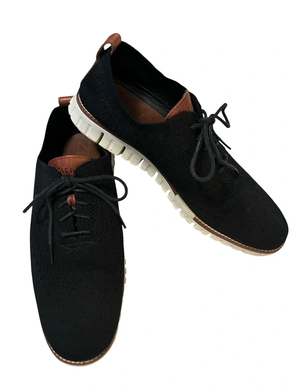 Cole Haan Zero Grand Remastered Black Knit Derby Oxford Brown Leather Accent 9